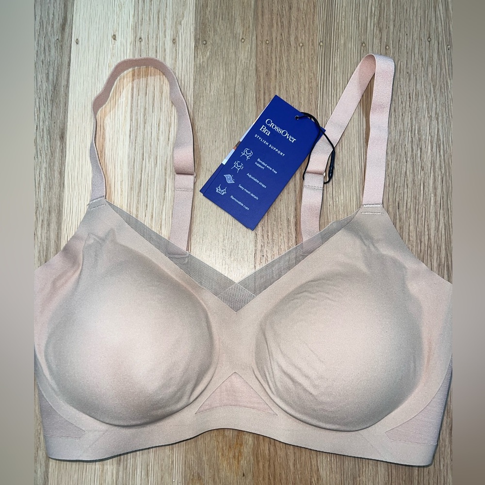 NWT Honeylove Crossover Bra Size Small Sand